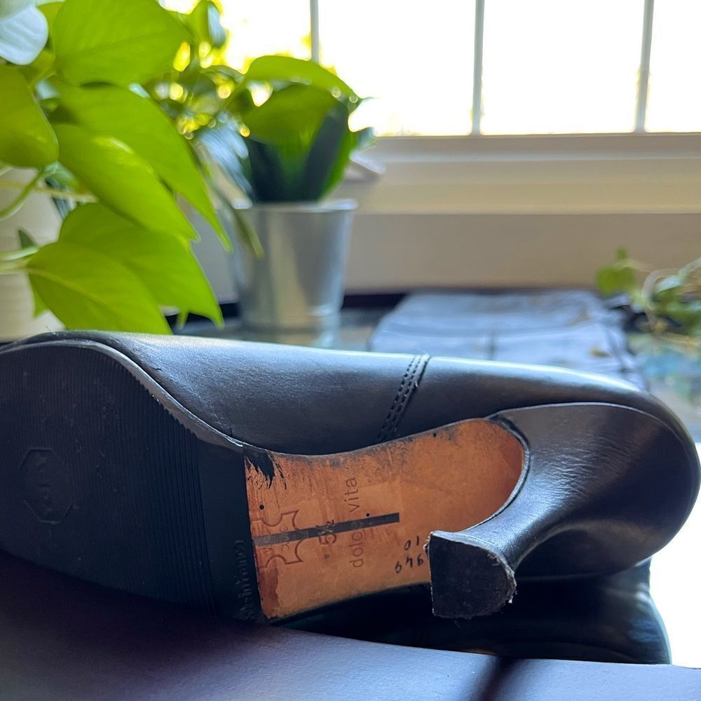 Dolce Vita High Rise Knee Heeled Boot Black Genuine Leather Over The Knee Size‌ - Picture 11 of 12